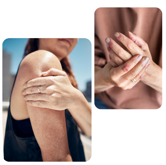 Swelling and stiffness diagnosis in chronic pain patients